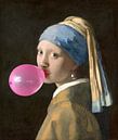 Girl with a pearl and a pink balloon by Patricia Hofmeester thumbnail