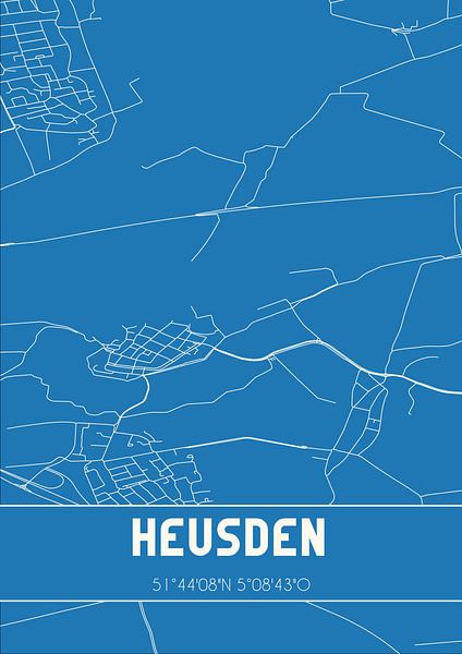 Blueprint | Map | Heusden (North Brabant) by Prints of Place