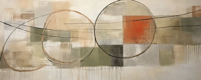Stille Symmetrie | Abstract Aardetinten van Abstract Schilderij