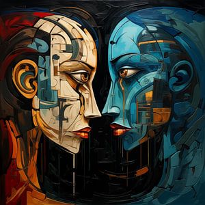 2 Gesichter künstlerisch