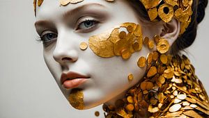 Goldene Frauen - Porträt - Serie (N8) Mixed Media Art