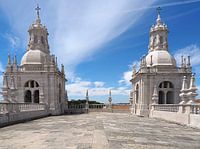 On top on the roof of church Sao Vicente de Fora in Lisbon in Portugal