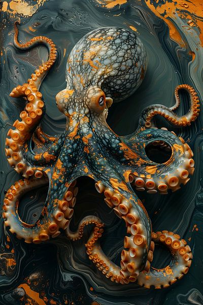 Orange blue octopus by Steffen Gierok