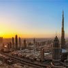 Dubai with Burj Khalifa at sunrise by Dieter Meyrl