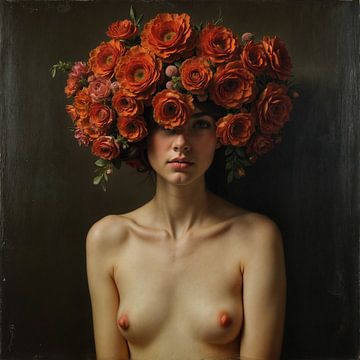 Vrouw met Boeket van The Nudes Gallery