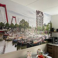 Kundenfoto: Der alte Hafen mit dem Weißen Haus in Rotterdam von MS Fotografie | Marc van der Stelt, auf nahtloser fototapete