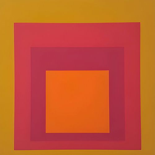 Josef Albers - Hommage au carré, jaune, rouge, orange, rose, haute résolution