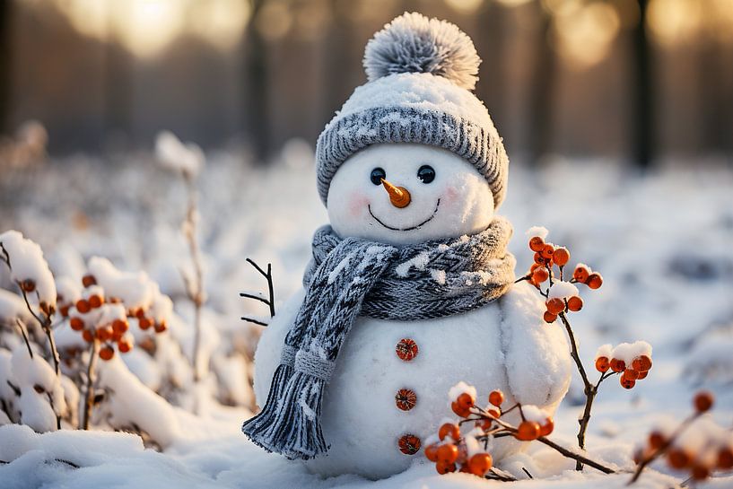 Snowman on the snow background image by Animaflora PicsStock