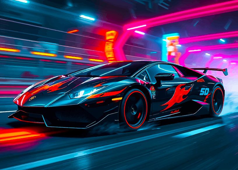 Lamborghini Murcielago Flammendes Neon 2 von MIROKKU