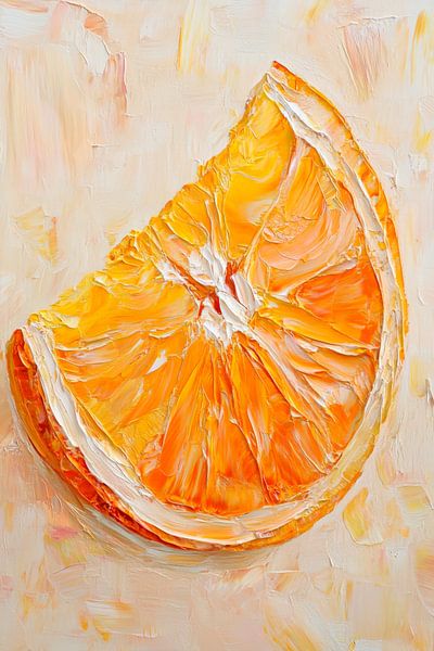 Saftige Orangenscheibe in leuchtenden Farben von Poster Art Shop