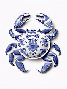 Krab in delfts blauw, Crab, Modern van Dunto Venaar