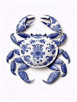 Crab in delft blue, Crab, Modern