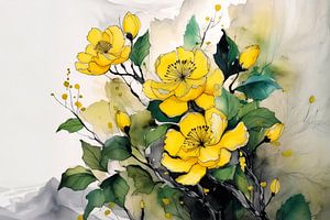Gelber Blumenstrauß Aquarell