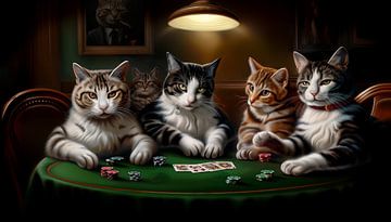 Pokerende katten panorama van TheXclusive Art