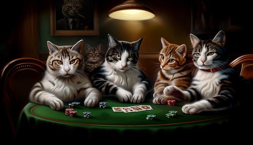 Pokerende katten panorama