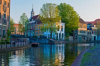 Sunset over the old town of Schiedam
