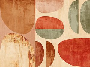 Red and Green Rustic Abstract 2