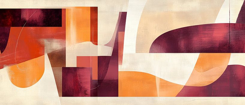 Farbenfrohe Abstraktion in Erdtönen von Poster Art Shop