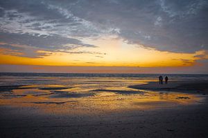 Reflet doré sur la plage d'Ameland sur tovano.pictures