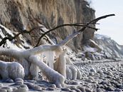 Gefrorener Strand – Steilküste Hohes Ufer, Ahrenshoop, Darß von Jörg Hausmann Miniaturansicht