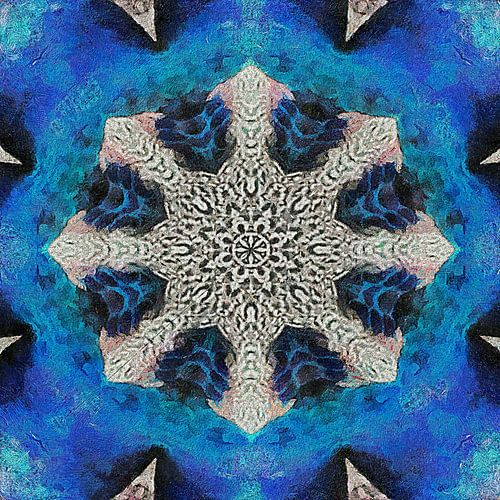 Blauwe tinten caleidoscoop
