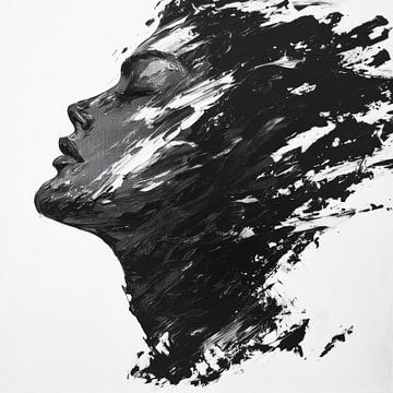 Gezicht van emoties in zwart-wit van Poster Art Shop