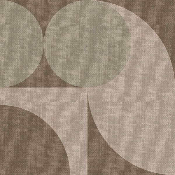Modern abstract retro  geometric shapes in earthy tints: beige, brown, grey green by Dina Dankers