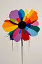 Abstracte bloem met kleurrijke druppels van Art & Soul Creations thumbnail