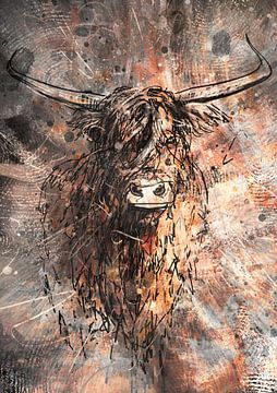 Stoer kunstwerk van een stier van Emiel de Lange