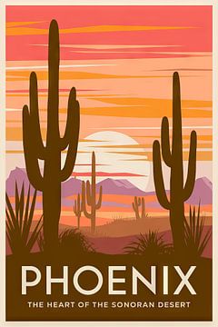 Phoenix, Arizona Vintage Reisposter van Poster Art Shop