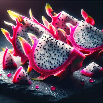 Tranches de fruits Glowing Dragon sur Eric Nagel