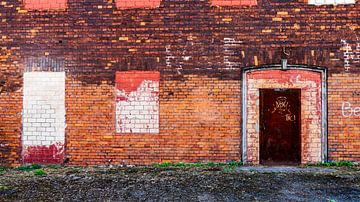 Oude fabrieksgevel | rood | ijzerfabriek van Flatfield