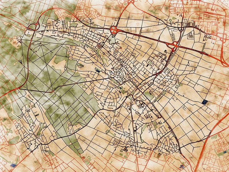 Map of Oberursel with the style 'Serene Summer' by Maporia