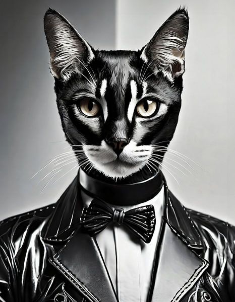 Cat in an elegant suit by Uwe Merkel