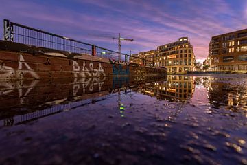 Utrecht Leidsche Rijn Zentrum Sonnenuntergang raue Graffiti von Russcher Tekst & Beeld