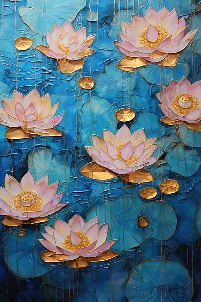 Lotus van Abstract Schilderij