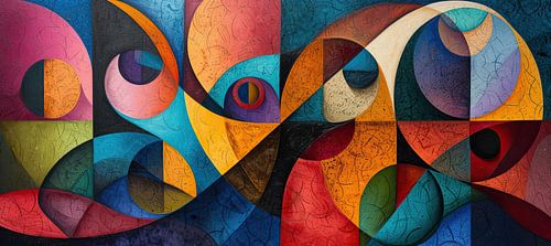 Labyrinthe abstrait coloré et vibrant