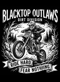 Blacktop Outlaws – Dirt Division: Vintage-Motorrad-Poster von jenaka bermain