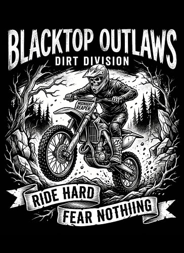Blacktop Outlaws – Dirt Division: Vintage-Motorrad-Poster