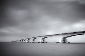 Bridge to nowhere in black and white