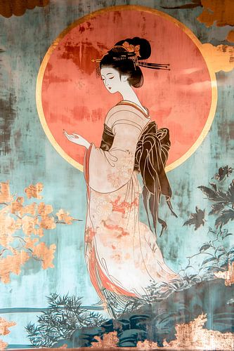 Japanse geisha in traditionele kleding