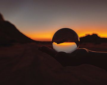 Glass ball photography in Namibia, Africa by Patrick Groß
