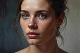Young woman with dreamy blue eyes by Art & Soul Creations