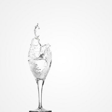 Transparant water Splash in wijnglas (vierkant)
