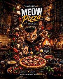 Miau-Pizza-Katzenkoch von Graphictor