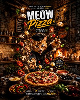 Miauw Pizza Kat-kok