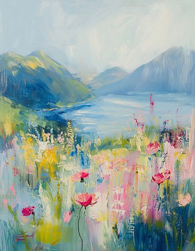 Sinfonie der Blumen am Bergsee