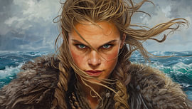 Portrait d'une femme viking sur Bo Valentino