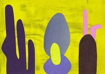Cactus Trio, playful collage