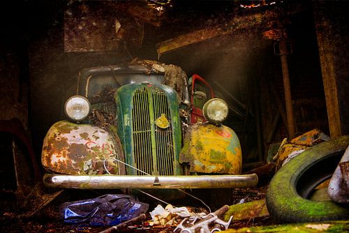 Old dilapidated Ford Anglia